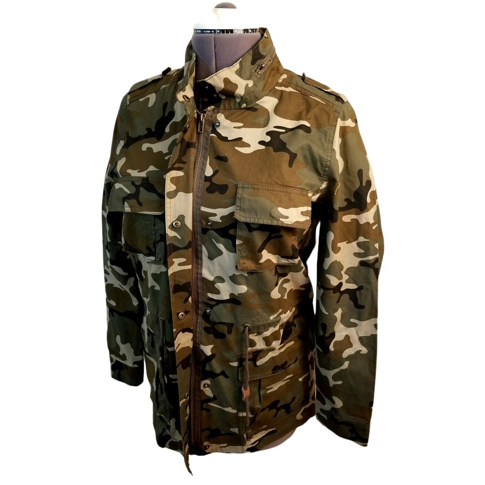 LOVE TREE fashion men's JACKET CAMOUFLAGE MILITARY ULITITY ANORAK CAMO Sz M